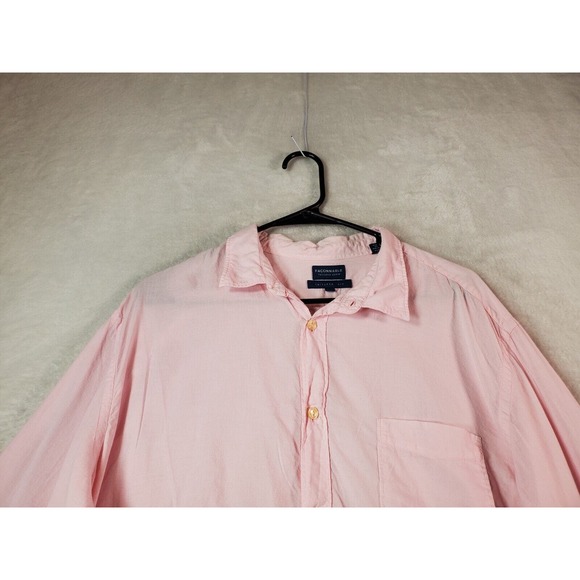 Façonnable Shirt Men 2XL Pink Cotton Long Sleeve Tailored Fit Collar Button Down - Picture 5 of 11